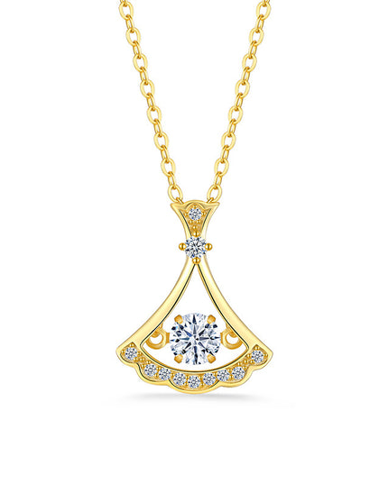 Aurelia Moissanite Fan Pendant Necklace