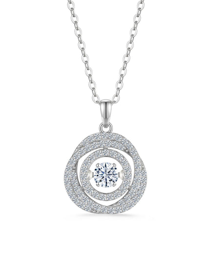 Celestia Moissanite Orbit Halo Necklace