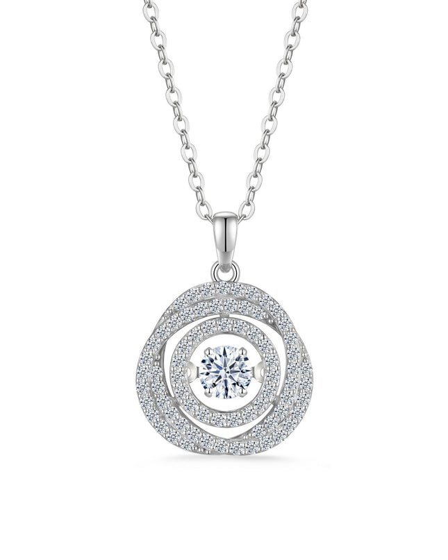 Celestia Moissanite Orbit Halo Necklace