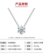 40cm+5cm extension chain / 9.0mm 3-Claromosan diamond *1, S925 sterling silver