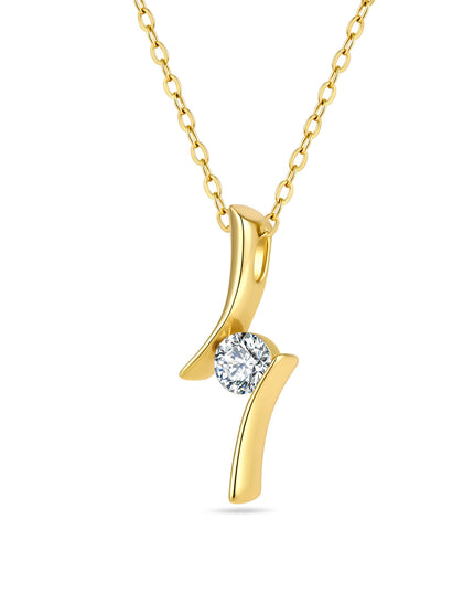 Elara Moissanite Curve Pendant Necklace