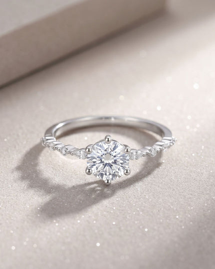 Cross-border LAZADA Southeast Asia best-selling moissanite ring S925 sterling silver sweet cool style high-end closed-mouth ring