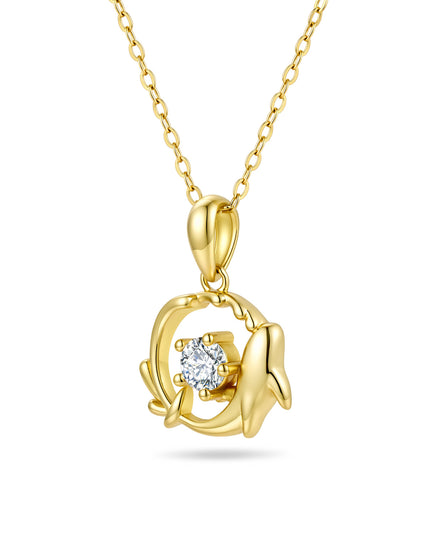 Marina Moissanite Dolphin Pendant Necklace