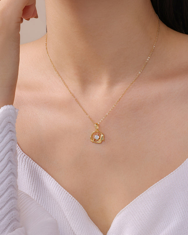Marina Moissanite Dolphin Pendant Necklace