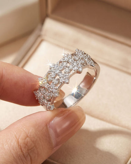 Cross-border best-selling S925 pure silver moissanite ring, European and American style luxury crown luxury index finger ring