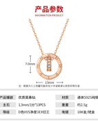 40cm+5cm extension chain / Rose gold 1.3mm 1/1 inch moissanite *13 S925 sterling silver