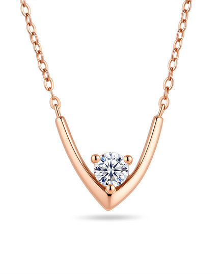 Vela Moissanite V Pendant Necklace