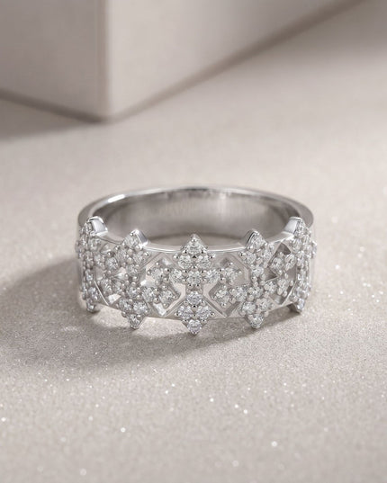 Cross-border best-selling S925 pure silver moissanite ring, European and American style luxury crown luxury index finger ring