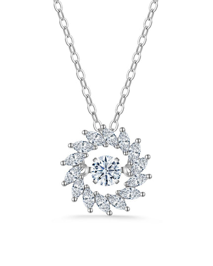 Solara Moissanite Sunburst Pendant Necklace