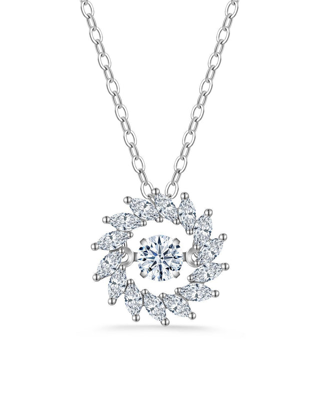 Solara Moissanite Sunburst Pendant Necklace