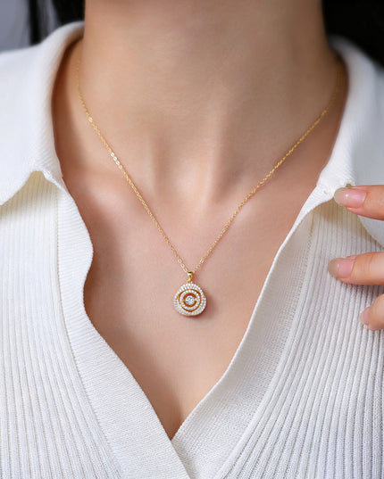 Celestia Moissanite Orbit Halo Necklace
