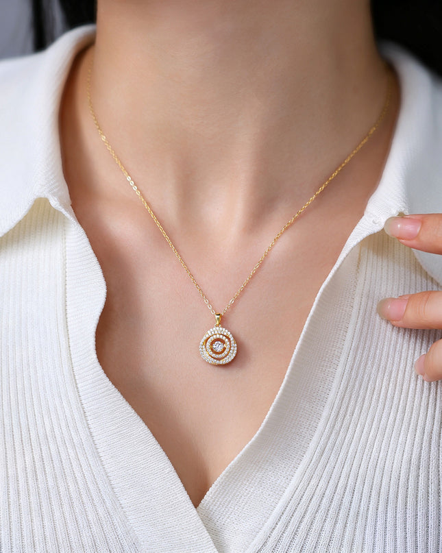 Celestia Moissanite Orbit Halo Necklace