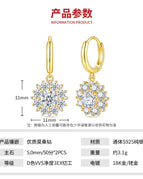 a pair / Gold color 5.0mm 50 points moissanite x2 S925 sterling silver