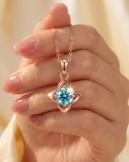 Necklace design niche S925 sterling silver moissanite necklace, pure silver stackable accessory, four-leaf clover necklace for women