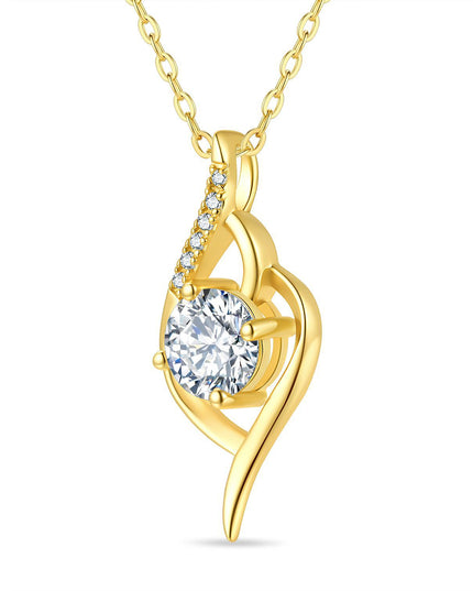 Jewelry for women, high-end S925 pure silver moissanite necklace, Angel's Eye national style 925 silver niche jewelry necklace