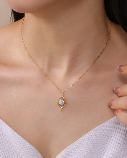 Jewelry for women, high-end S925 pure silver moissanite necklace, Angel's Eye national style 925 silver niche jewelry necklace