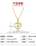40cm+5cm extension chain / Golden color 3.25mm 15ct moissanite x1 S925 sterling silver