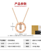 40cm+5cm extension chain / Rose Gold 1.3mm 1/1 Moissanite Diamond *13 S925 Sterling Silver [GRA Certified]
