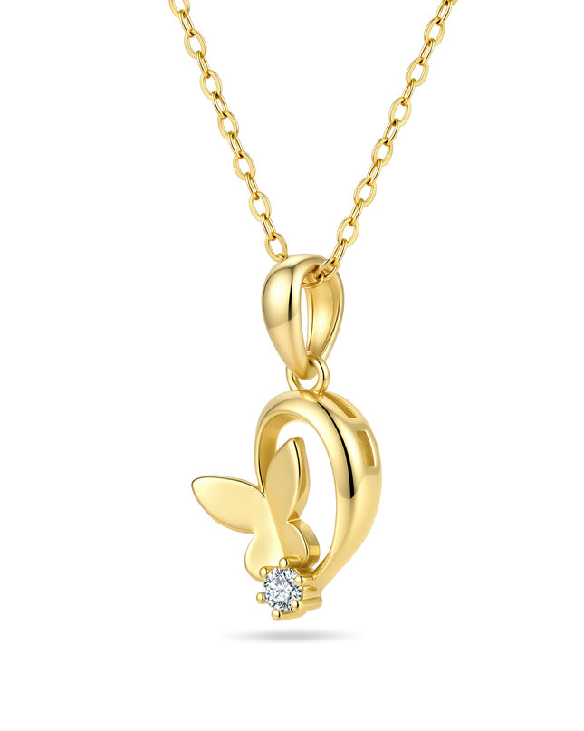 Elara Moissanite Butterfly Pendant Necklace