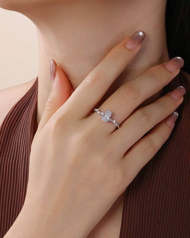 Cross-border TEMU Hot Coffin-Shaped Moissanite Ring S925 Pure Silver Unique Design Niche Jewelry