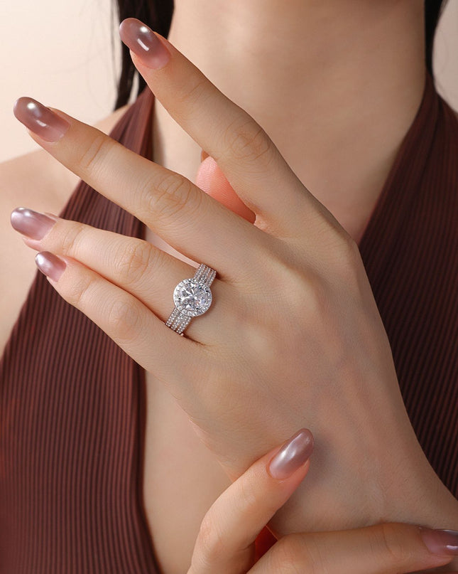 Cross-border hot-selling new S925 silver moissanite ring, electroplated platinum, hip-hop style luxury trendy hand accessories wholesale