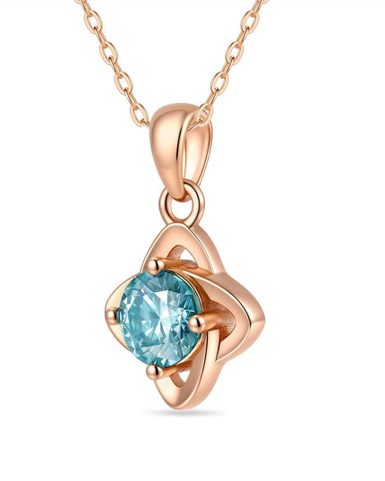 Necklace design niche S925 sterling silver moissanite necklace, pure silver stackable accessory, four-leaf clover necklace for women