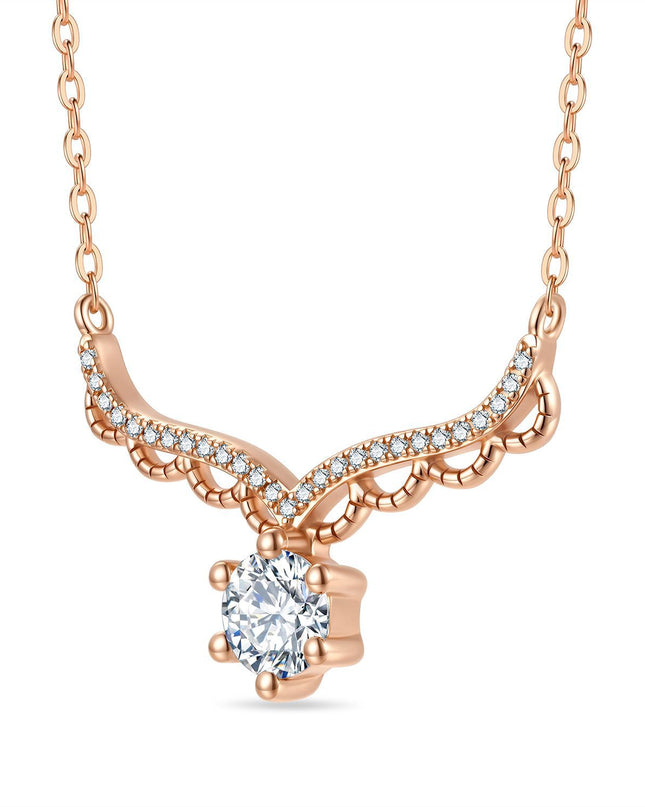 Serena Moissanite Crown Drop Necklace