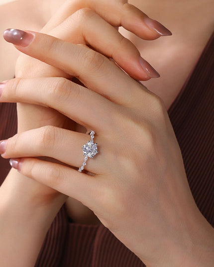 Cross-border LAZADA Southeast Asia best-selling moissanite ring S925 sterling silver sweet cool style high-end closed-mouth ring