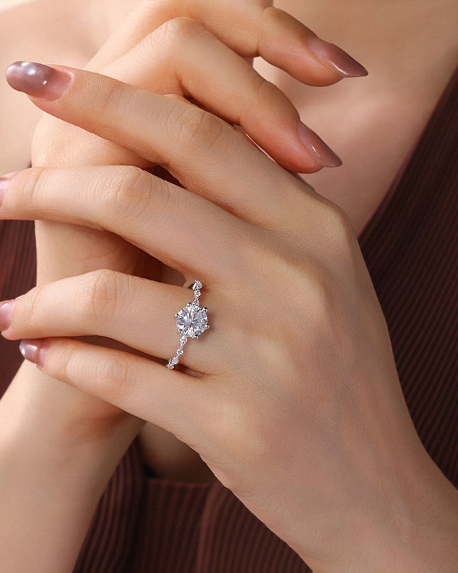 Cross-border LAZADA Southeast Asia best-selling moissanite ring S925 sterling silver sweet cool style high-end closed-mouth ring
