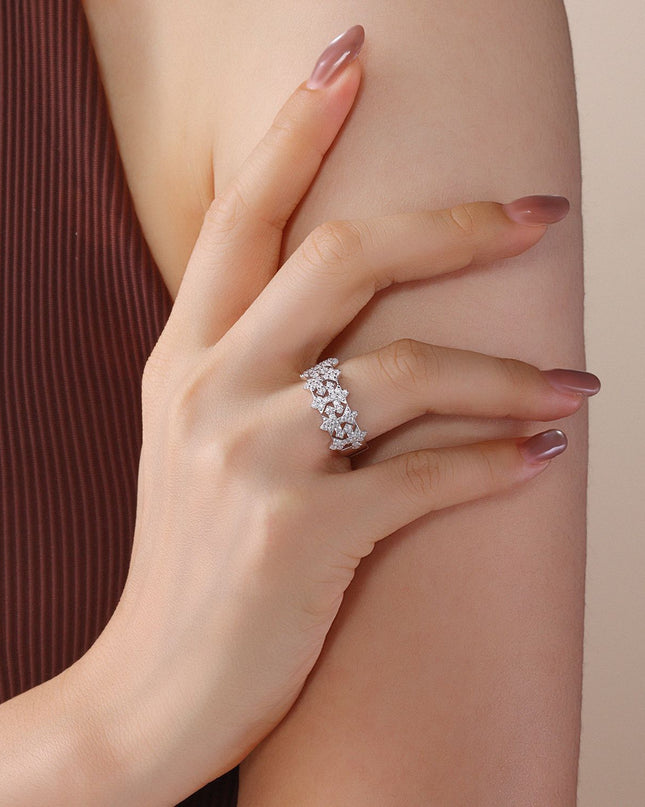 Cross-border best-selling S925 pure silver moissanite ring, European and American style luxury crown luxury index finger ring