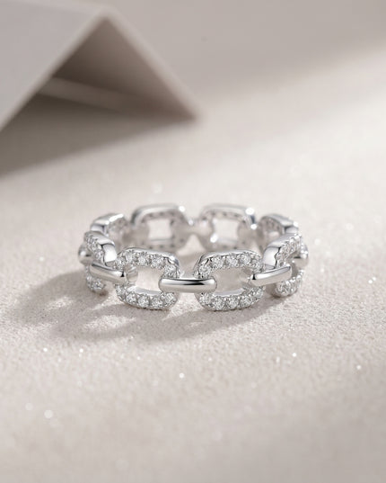 Korean Style InS925 Pure Silver Moissanite Ring, Popular Item: Hell Shackles Premium Korean Ring