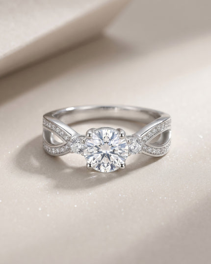 Cross-border 520 Valentine's Day gift, ultra-shiny moissanite ring, Chinese style high-end pure silver gold-plated middle finger wedding ring
