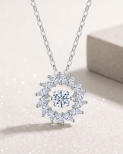 Solara Moissanite Sunburst Pendant Necklace