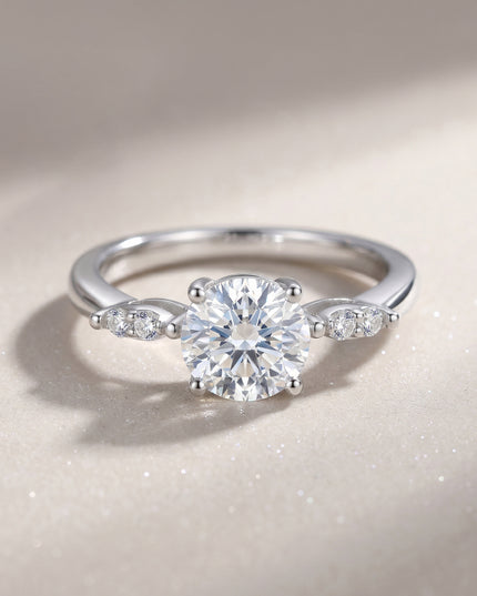 Brush-Adjustable D Color Ultra Sparkling S925 Pure Silver Moissanite Ring, Light Luxury High-End Closed-Mouth Women's Ring, Personalized Customization