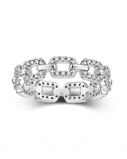 Korean Style InS925 Pure Silver Moissanite Ring, Popular Item: Hell Shackles Premium Korean Ring