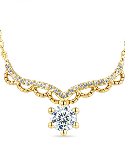 Serena Moissanite Crown Drop Necklace