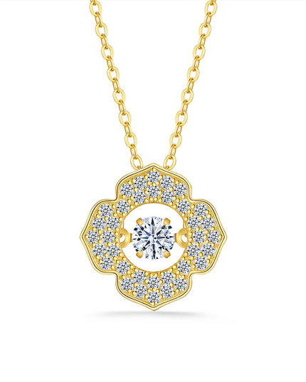Floria Moissanite Floral Halo Necklace