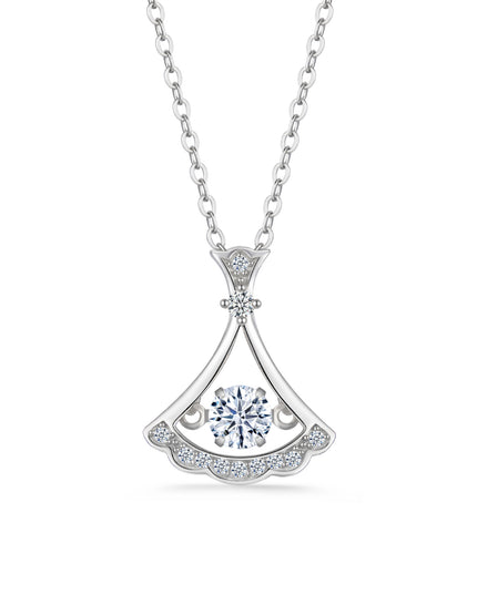Aurelia Moissanite Fan Pendant Necklace