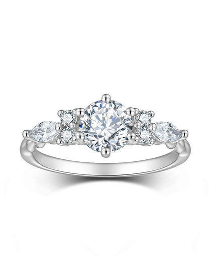 Cross-border trendy trendy moissanite ring S925 pure silver gemstone light luxury gold-plated exquisite ring