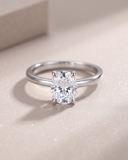 Source factory wholesale S925 sterling silver moissanite ring, artificially cultivated gemstone custom irregular pillow-shaped hand ornament