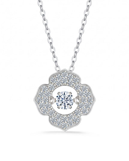 Floria Moissanite Floral Halo Necklace