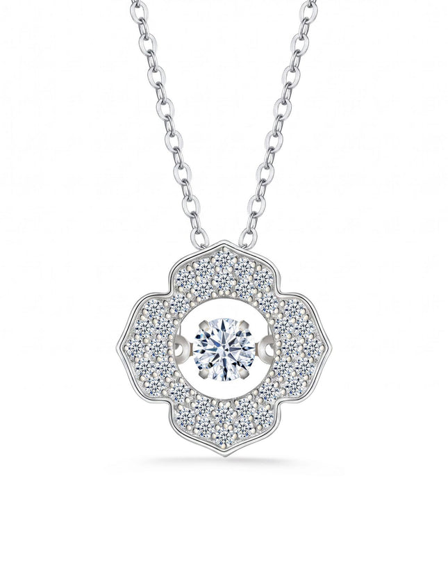 Floria Moissanite Floral Halo Necklace