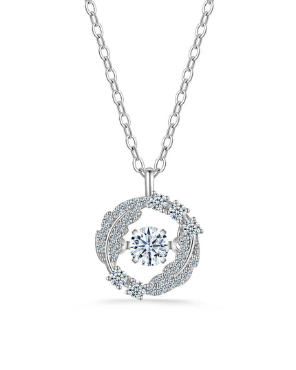 Aurelia Moissanite Halo Pendant Necklace