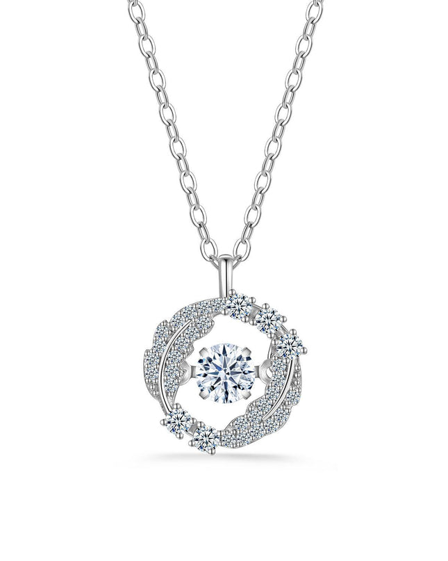 Aurelia Moissanite Halo Pendant Necklace