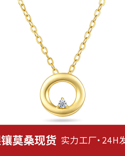 Necklace: Light luxury niche S925 pure silver moissanite necklace, fade-proof, best-selling pendant silver necklace in Japan and Korea