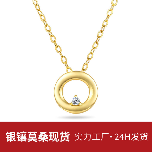 Necklace: Light luxury niche S925 pure silver moissanite necklace, fade-proof, best-selling pendant silver necklace in Japan and Korea