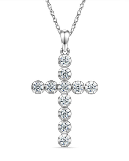 Faith Moissanite Cross Pendant Necklace