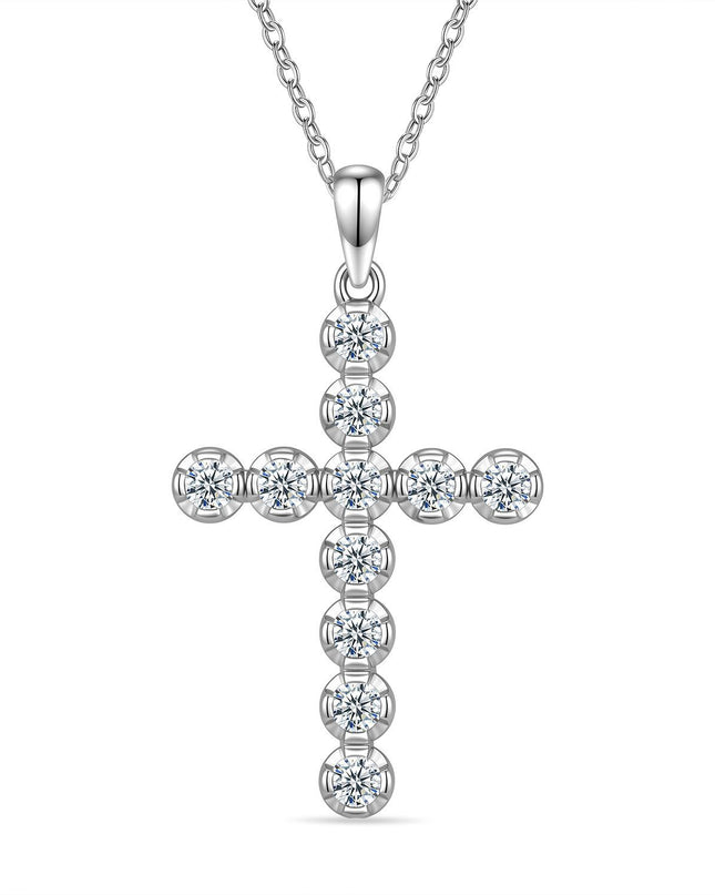 Faith Moissanite Cross Pendant Necklace