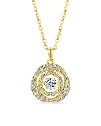Celestia Moissanite Orbit Halo Necklace