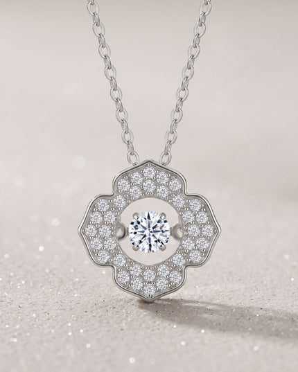 Floria Moissanite Floral Halo Necklace